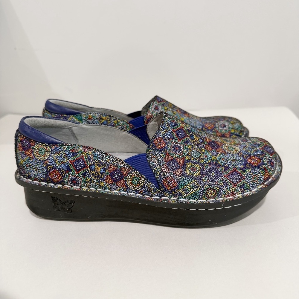 ALEGRIA Debra Deb-843 Aztec Print Clogs Nurse Comfort Size 38 US 8-8.5 - Picture 3 of 11